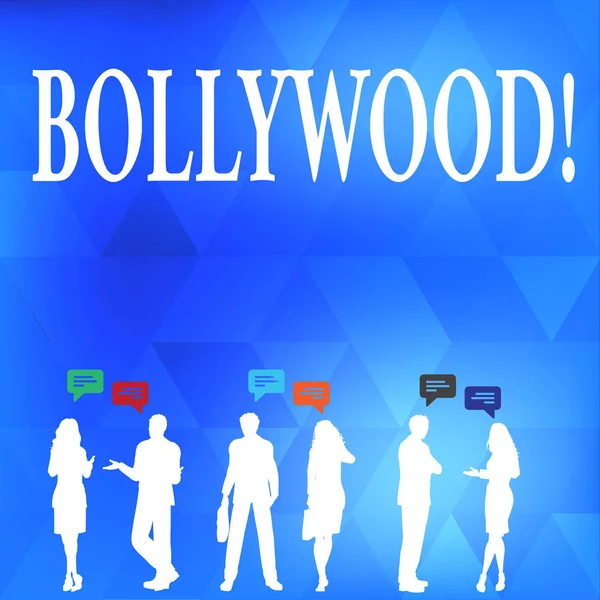 Tulisan tangan konseptual yang menunjukkan Bollywood. Teks foto bisnis Hollywood Movie Film Entertainment Cinema . — Stok Foto