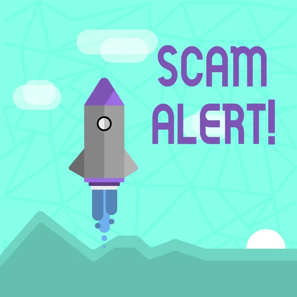 Schreiben Notiz zeigt Betrug Alarm. Geschäftsfoto mit Sicherheitswarnung zur Vermeidung von Betrug oder Virenangriffen. — Stockfoto