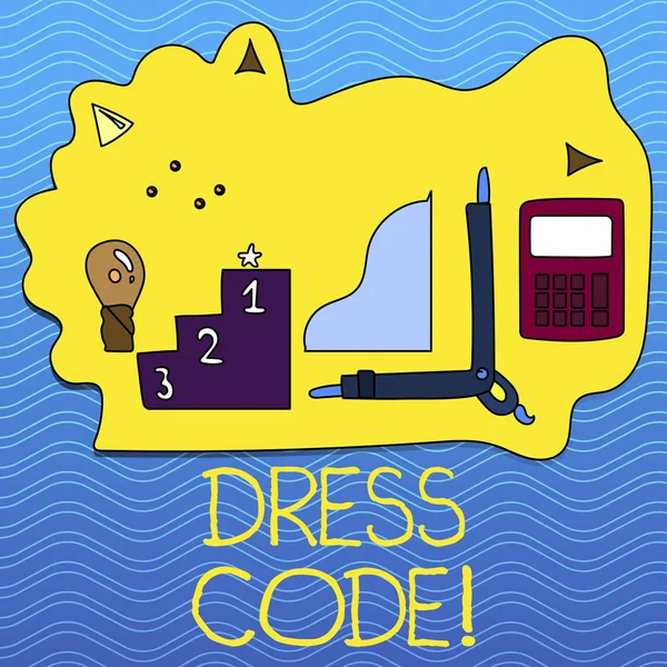 Word writing text Dress Code. Business concept for Rules of what you can wear and not to school or an event. — Stock Photo, Image