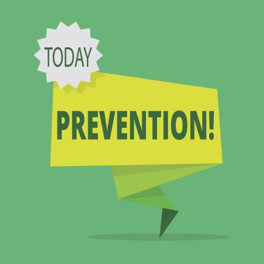 Önleme gösterilen metin işareti. Kavramsal fotoğraf olmasını bir şey durdurma sağlık koruma.