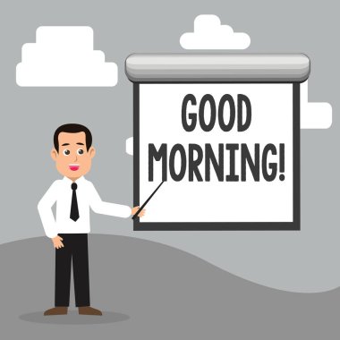 Günaydın gösterilen metin işareti. Kavramsal fotoğraf tebrik dilek için harika bir gün Inspirational.