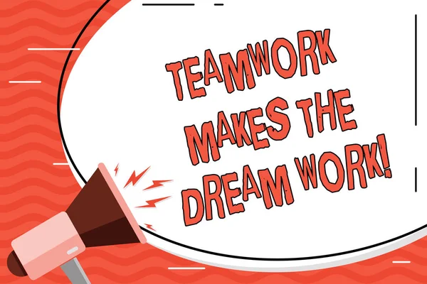 Programu Word, pisanie tekstu pracy zespołowej sprawia, że Dream pracy. Koncepcja biznesowa dla koleżeństwa pomaga osiągnąć sukces. — Zdjęcie stockowe