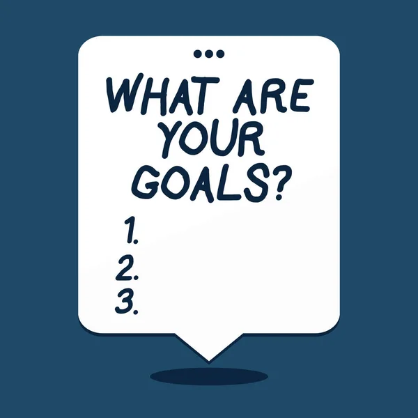 Goalsquestion を何を示すテキスト記号。概念的な写真についての彼の人生の目標を求めて. — ストック写真
