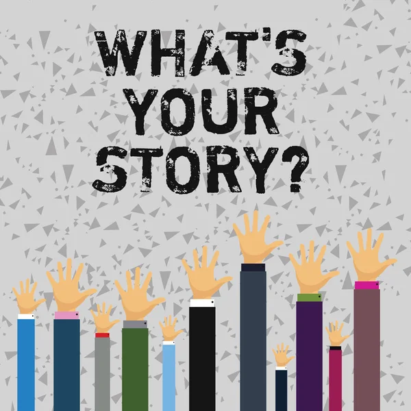 Texte textuel What S Your Storyquestion. Concept d'entreprise pour Connect Communiquer la connectivité Connexion . — Photo