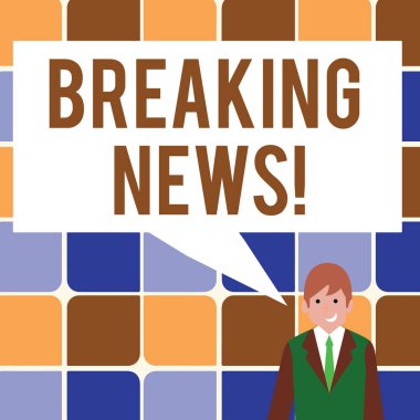 Breaking News gösterilen metin işareti. Kavramsal fotoğraf güncelleme basın raporu en son bilgiler.