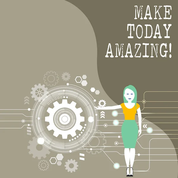 Escritura a mano conceptual que muestra Make Today Amazing. Foto de negocios mostrando Momento Productivo Especial Optimista . — Foto de Stock