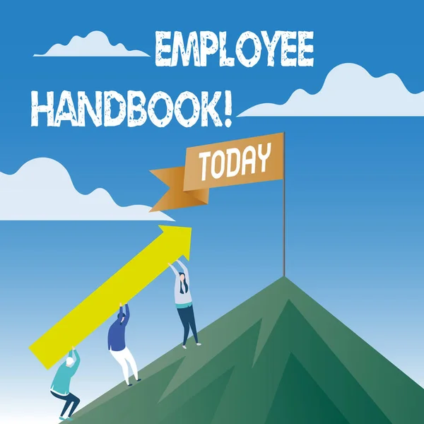 Word writing text Employee Handbook. Business concept for Document Manual Regulations Rules Guidebook Policy Code. — Stock Photo, Image