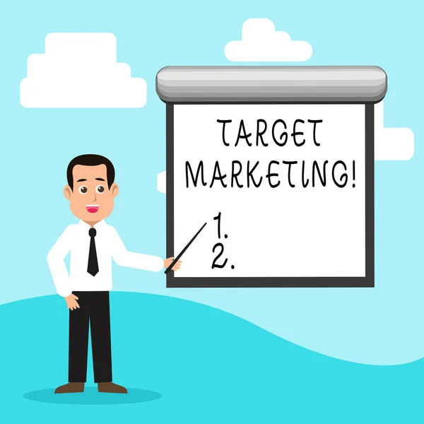 Handwriting text Target Marketing. Concept meaning Market Segmentation Audience Targeting Customer Selection.