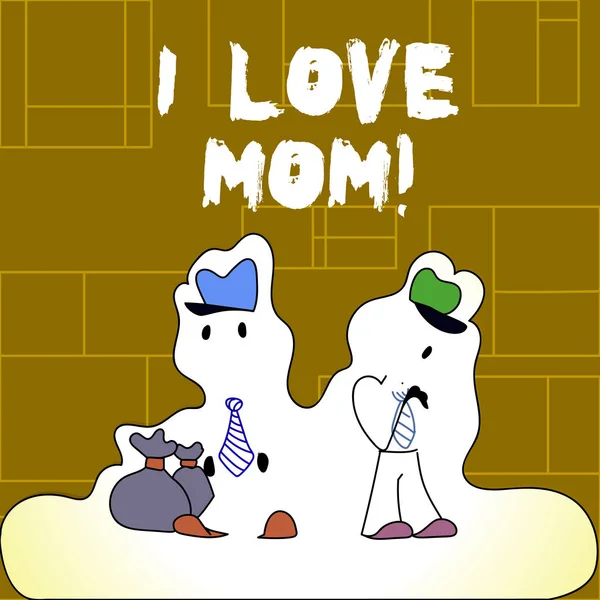 Handskrift text jag Love mamma. Begreppet mening bra känslor för sin egen mor ömhet. — Stockfoto