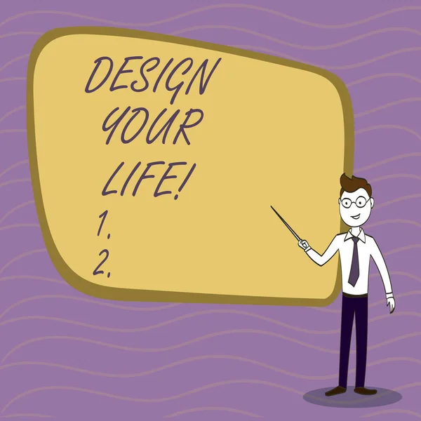 A kézírás szöveg írása Design Your Life. Koncepció értelmében meghatározott tervek álmok életcélok átveszi az irányítást a teendők listája. — Stock Fotó