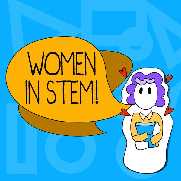 Εννοιολογική χέρι γραφή δείχνει γυναίκες σε Stem. Επαγγελματίες φωτογραφία κείμενο επιστήμη τεχνολογία μηχανικού μαθηματικά επιστήμονας έρευνας. — Φωτογραφία Αρχείου