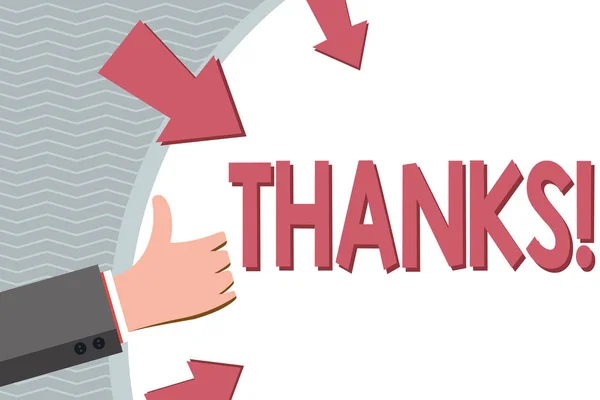 Escritura a mano conceptual mostrando Gracias. Foto de negocios mostrando Agradecimiento saludo Agradecimiento Agradecimiento . — Foto de Stock