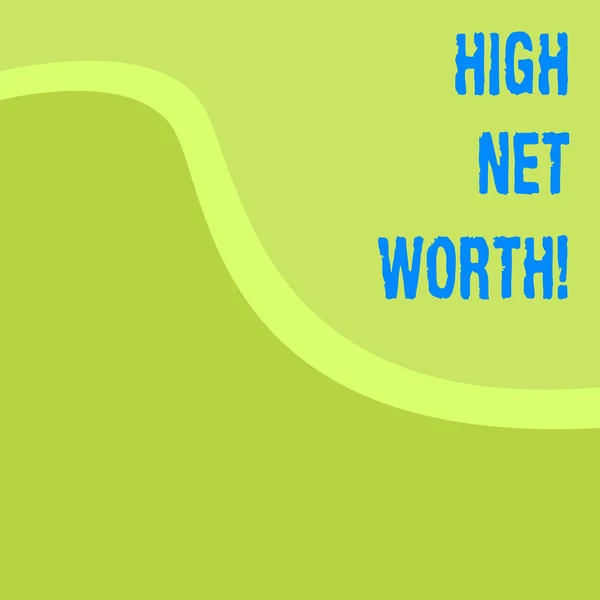 Word pisanie tekstu High Net Worth. Koncepcja biznesowa, za to, że highvalue coś drogiego przedsiębiorstwa Aclass. — Zdjęcie stockowe