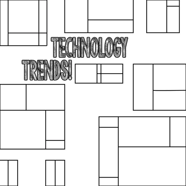 El yazısı metin teknoloji trendleri. Trend Modern Viral gelişmiş geliştirme Trendy yeni anlam kavramı. — Stok fotoğraf