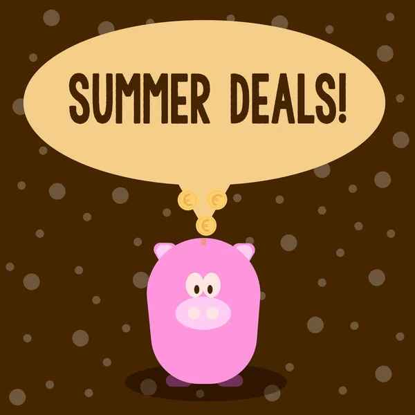 Parola di scrittura del testo Summer Deals. Business concept per Offerte Speciali di Vendita per Vacanze Viaggi di Vacanza Sconti Prezzi . — Foto Stock