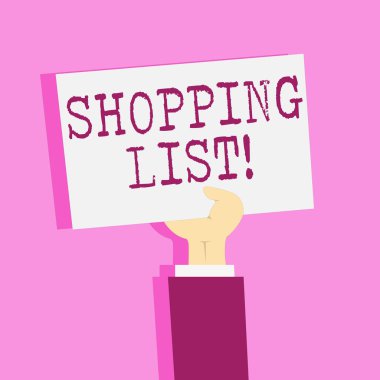 Alışveriş listesinde gösterilen Not yazma. Ürün Market Süpermarket denetim listesi satın almanız gerekir vitrine iş fotoğraf.