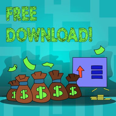 Ücretsiz Download gösterilen metin işareti. Kavramsal fotoğraf dosyaları indirme olmadan herhangi bir masraf Online Teknoloji.
