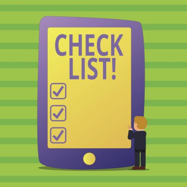 Kavramsal el kontrol listesi gösterilen yazma. İş fotoğraf metin öğeleri şeyler dikkate alınması gereken noktaları yapılacak gerekli..