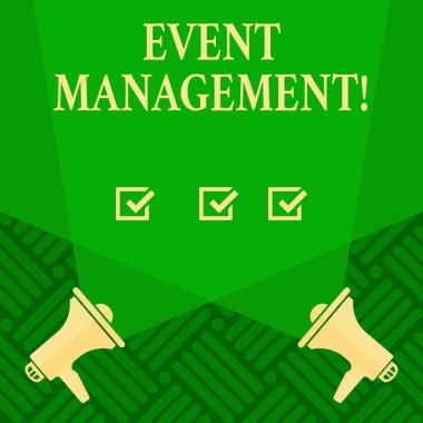 Etkinlik Yönetimi gösterilen metin işareti. Kavramsal fotoğraf özel fırsat zamanlama kuruluş faaliyetleri düzenlemek.