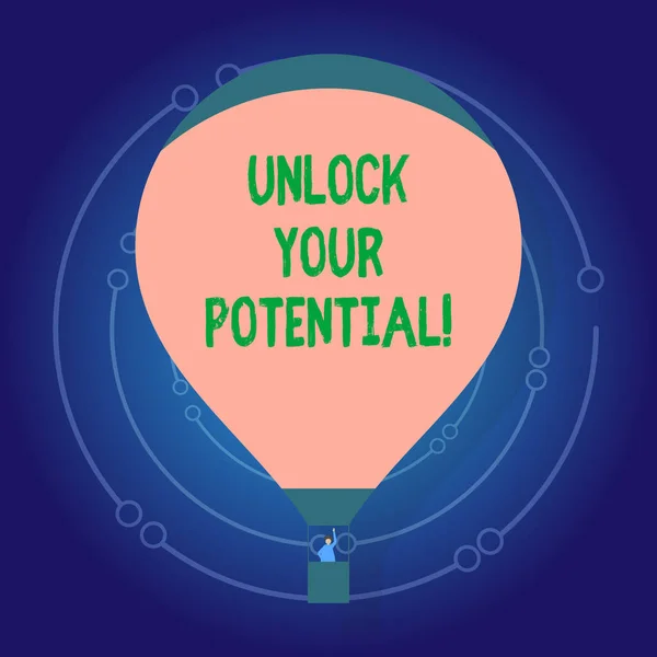 Znak tekstowy Wyświetlono Unlock Your Potential. Dostęp pojęciowy zdjęcie swoje prawdziwe umiejętności i kompetencje, uwierz w siebie. — Zdjęcie stockowe