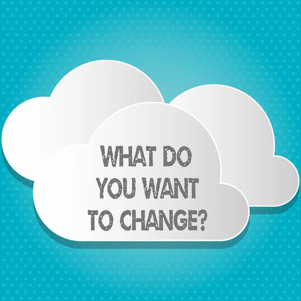 Was willst du ändern? Konzept bedeutet Strategieplanung Entscheidungsziel. — Stockfoto