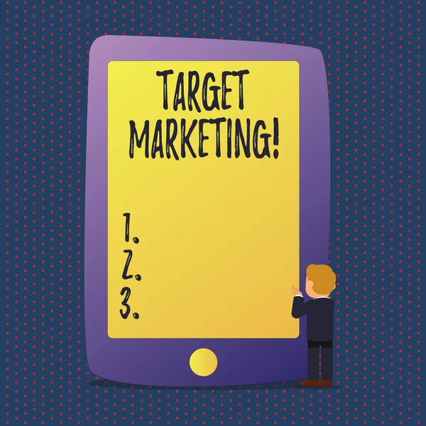 Handwriting text Target Marketing. Concept meaning Market Segmentation Audience Targeting Customer Selection.