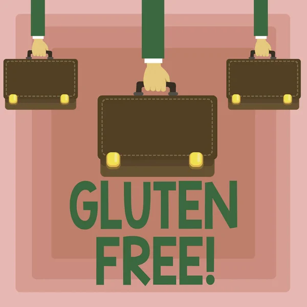 Scrittura concettuale a mano che mostra Gluten Free. Dieta con prodotti non contenenti ingredienti come il grano . — Foto Stock