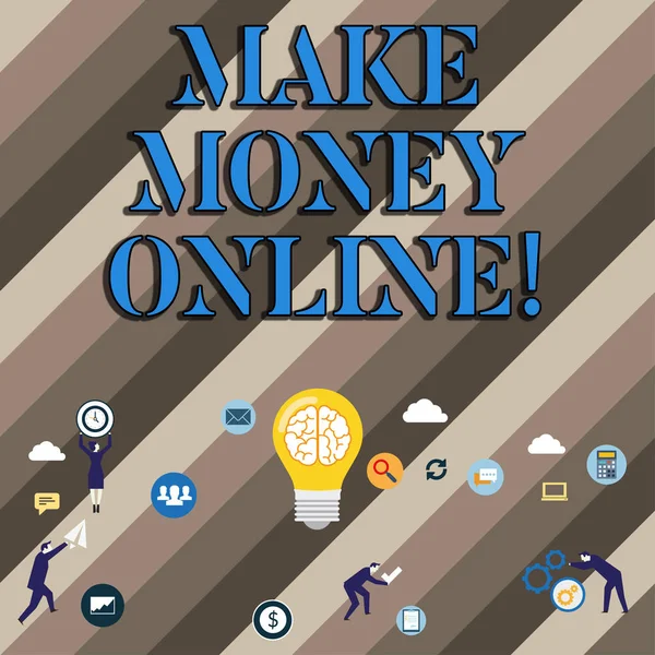 Kavramsal el Make Money Online gösterilen yazma. İş e-ticaret eİş yenilik Web teknolojisi vitrine iş fotoğraf. — Stok fotoğraf