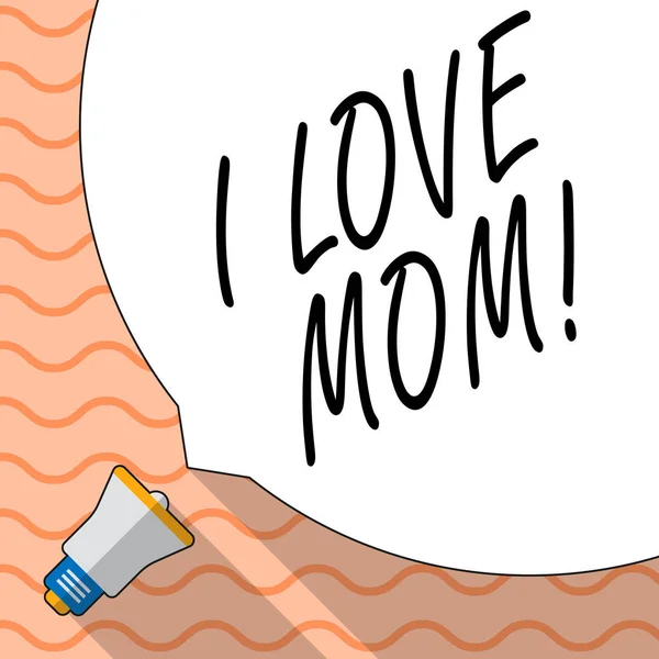 Conceptuele hand schrijven waarin ik Love mam. Zakelijke foto tekst goede gevoelens voor hun eigen moeder tederheid. — Stockfoto