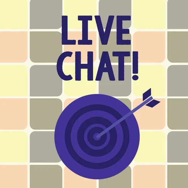 Tekst bord toont Live Chat. Conceptuele foto gesprek op de Multimedia mobiele internetcommunicatie. — Stockfoto