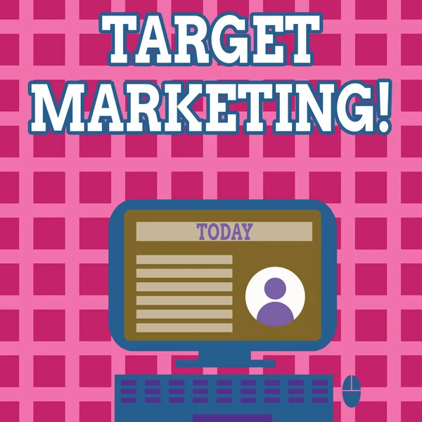 Text tecken visar Target Marketing. Konceptuella foto marknaden segmentering inriktning kundens val av målgrupp. — Stockfoto