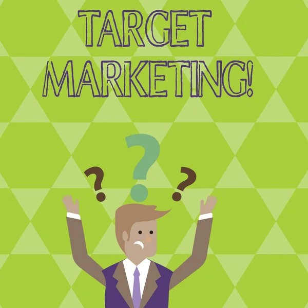 Konceptuella hand skriva visar Target Marketing. Företag foto skylta marknaden segmentering inriktning kundens val av målgrupp. — Stockfoto