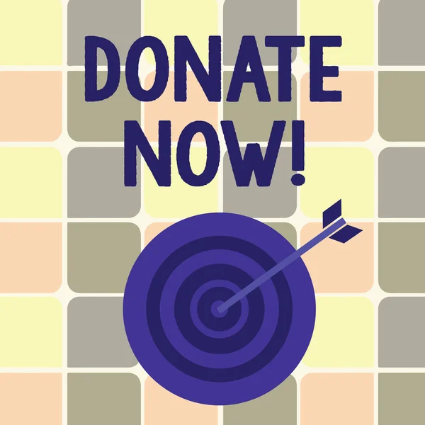 Tanda teks menunjukkan Donate Now. Foto konseptual Berikan sesuatu untuk amal Jadilah donor organ Membantu orang lain . — Stok Foto