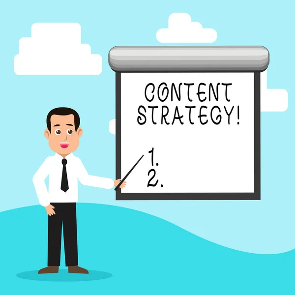 Rukopis textu strategie obsahu. Koncept význam marketingové informace médií reklamní Management Seo. — Stock fotografie