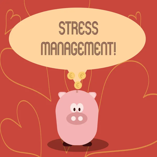Rukopis textu psaní zvládání stresu. Koncept význam meditace terapie relaxační pozitivity zdravotnictví. — Stock fotografie