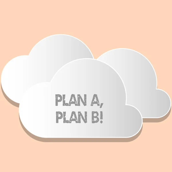 Ord skriva text Plan A Plan B. affärsidé för strategiska lösningar idéer stigar att följa att välja från. — Stockfoto