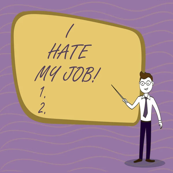 Escribir texto a mano Odio mi trabajo. Concepto que significa Odiar tu posición Odiar tu empresa Mala carrera . — Foto de Stock