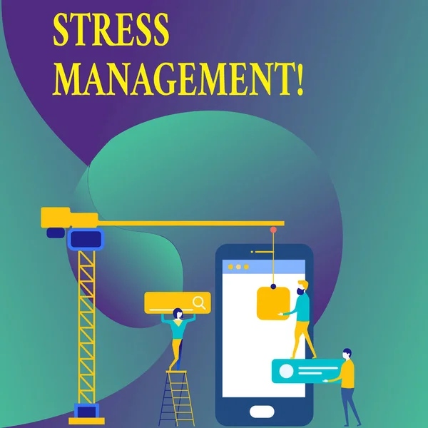 Text znamení ukazující zvládání stresu. Konceptuální fotografie meditační terapie relaxační pozitivity zdravotnictví. — Stock fotografie