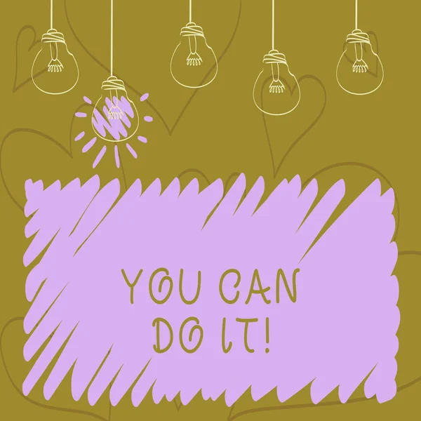 Sinal de texto mostrando que você pode fazê-lo. Foto conceitual Mensagem inspiradora Motivacional Positivo . — Fotografia de Stock