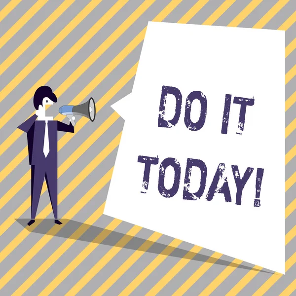 Escrevendo nota mostrando Do It Today. Foto de negócios mostrando Comece a trabalhar fazendo algo necessário agora . — Fotografia de Stock