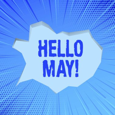 Merhaba Mayıs gösterilen not yazma. Yeni ay Nisan başlayan vitrine iş fotoğraf Bahar üzerinde..