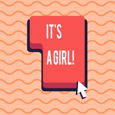 Word metin o S A Girl yazma. Kadın bebek cinsiyet için iş kavramı ortaya kutlama.