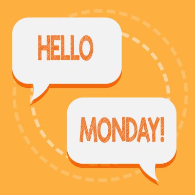 Hellomonday gösterilen metin işareti. Yeni bir gün hafta başlamak için kavramsal fotoğraf olumlu bir mesaj.