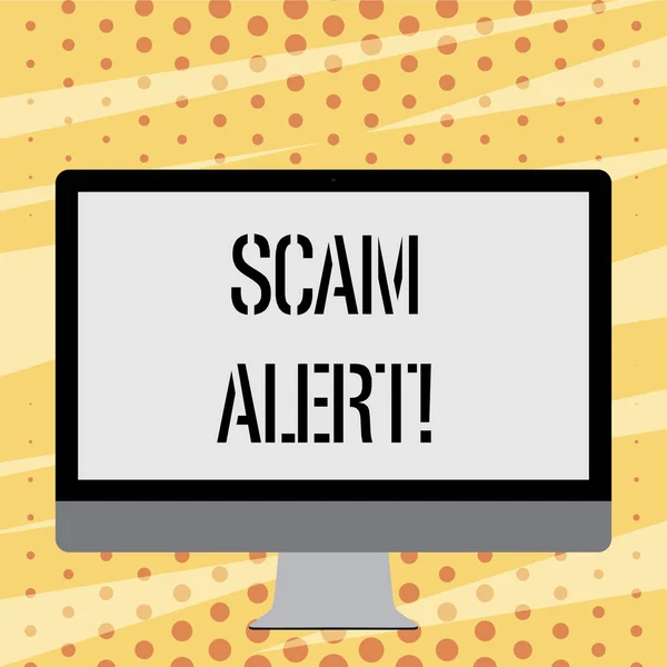 Text sign showing Scam Alert. Conceptual photo Safety warning to avoid fraud or virus attacks.