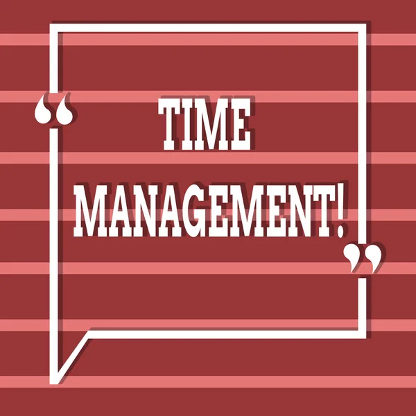 Tekst teken weergegeven: Time Management. Conceptuele foto schema gepland voor werk efficiëntie halen van Deadlines. — Stockfoto