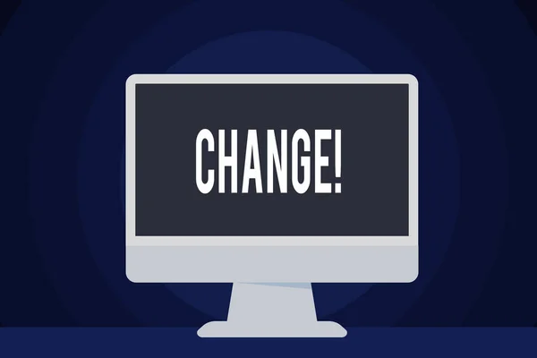 Szöveg jel mutatja a változás. Fogalmi fénykép megváltoztatása kiigazítás eltérítésének felülvizsgálata átmeneti módosítása. — Stock Fotó