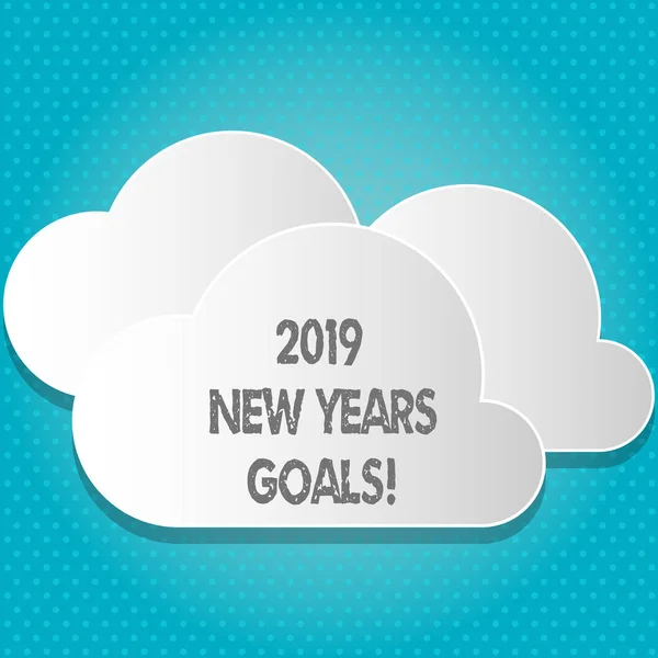 Χειρόγραφου κειμένου 2019 νέους στόχους χρόνια. Έννοια έννοια ανάλυση λίστα με πράγματα που θέλετε να επιτύχετε. — Φωτογραφία Αρχείου