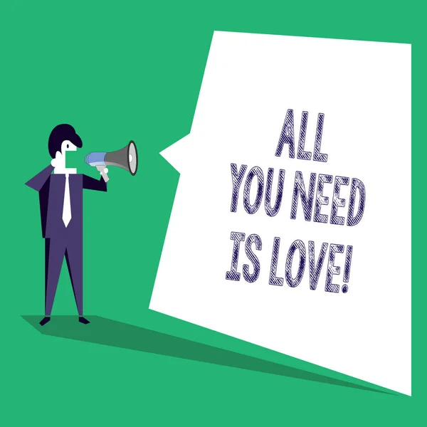 Tekst teken weergegeven: All You Need Is Love. Conceptuele foto diepe genegenheid moet waardering roanalysisce. — Stockfoto
