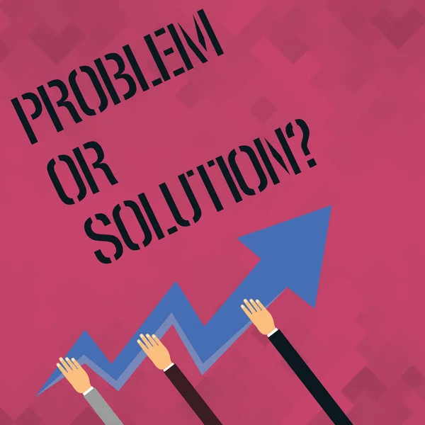 Palavra escrevendo texto Problema ou Soluçãoquestão. Conceito de negócio para Think Solve Analysis Solving Conclusão . — Fotografia de Stock