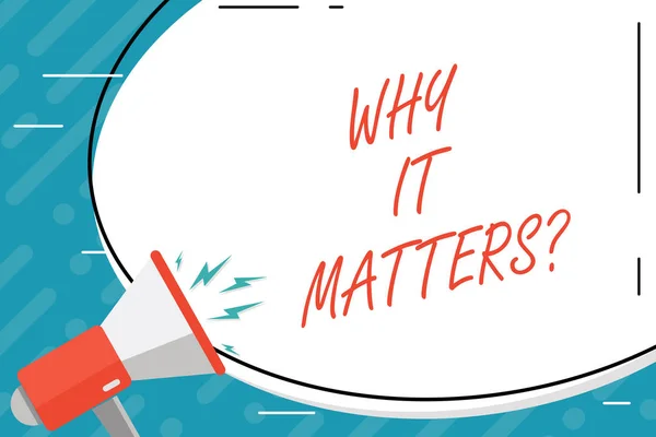 Texto de caligrafia Why It Mattersquestion. Conceito significado Razões importantes para fazer algo Objetivo de Motivação . — Fotografia de Stock